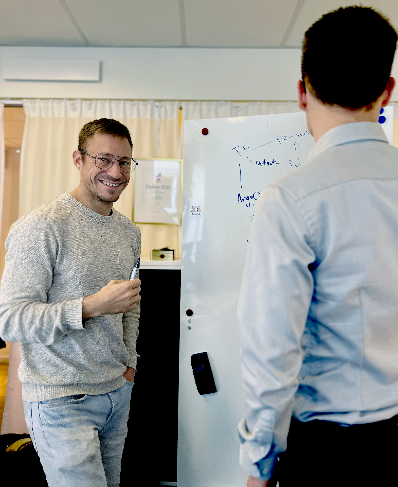 Konsult vid whiteboard